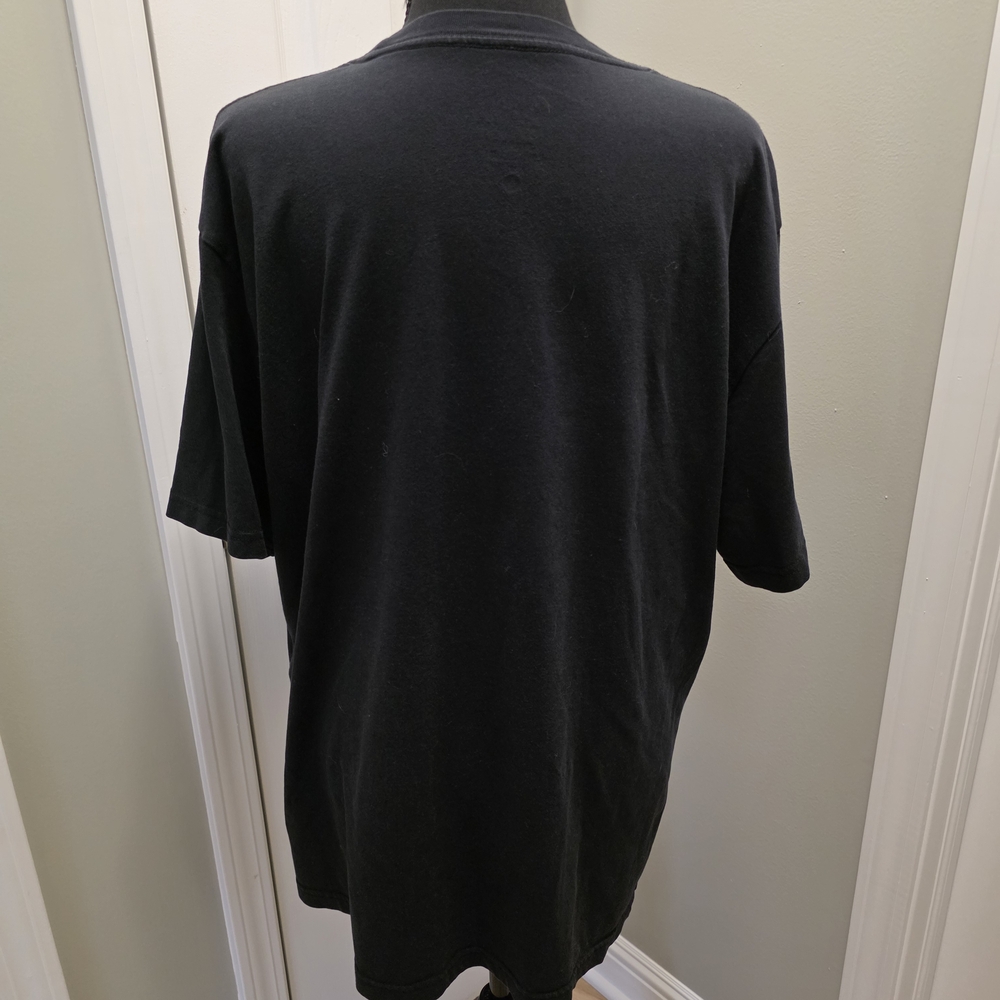 Nike Black Tee with Bold Red and Gray Text - Picture 2 of 4
